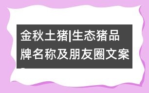 金秋土豬|生態(tài)豬品牌名稱(chēng)及朋友圈文案36句