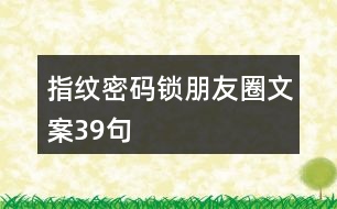 指紋密碼鎖朋友圈文案39句