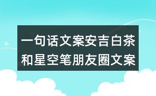 一句話文案：安吉白茶和星空筆朋友圈文案39句