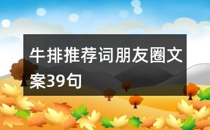 牛排推薦詞、朋友圈文案39句