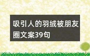 吸引人的羽絨被朋友圈文案39句