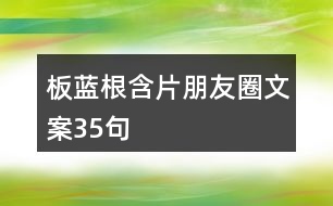 板藍(lán)根含片朋友圈文案35句