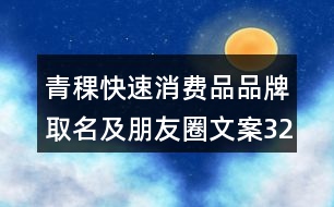 青稞快速消費品品牌取名及朋友圈文案32句