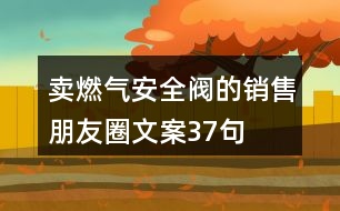 賣燃氣安全閥的銷售朋友圈文案37句