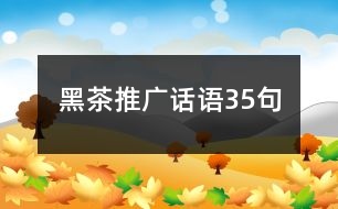 黑茶推廣話語(yǔ)35句