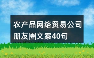 農(nóng)產(chǎn)品網(wǎng)絡(luò)貿(mào)易公司朋友圈文案40句