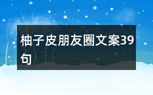 柚子皮朋友圈文案39句