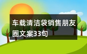 車載清潔袋銷售朋友圈文案33句