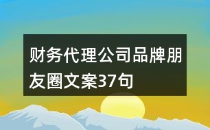 財(cái)務(wù)代理公司品牌朋友圈文案37句