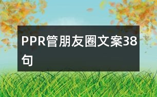 PPR管朋友圈文案38句