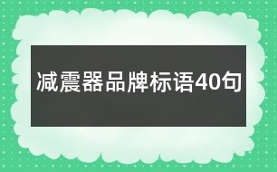 減震器品牌標(biāo)語40句