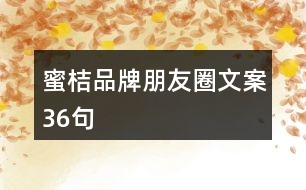 蜜桔品牌朋友圈文案36句