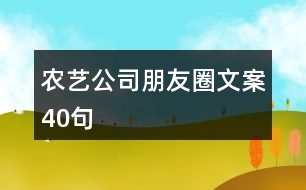 農(nóng)藝公司朋友圈文案40句