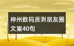 神州數(shù)碼質測朋友圈文案40句