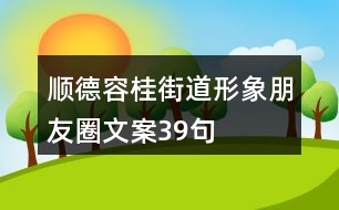 順德容桂街道形象朋友圈文案39句