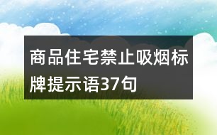 商品住宅禁止吸煙標牌提示語37句