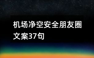 機(jī)場(chǎng)凈空安全朋友圈文案37句