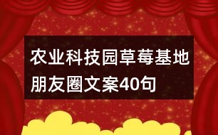 農(nóng)業(yè)科技園草莓基地朋友圈文案40句