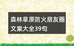 森林、草原防火朋友圈文案大全39句