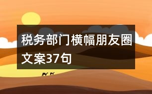 稅務(wù)部門橫幅朋友圈文案37句