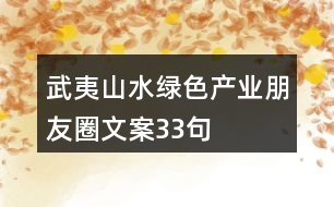 武夷山水綠色產(chǎn)業(yè)朋友圈文案33句