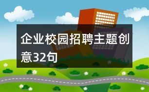 企業(yè)校園招聘主題創(chuàng)意32句