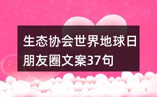 生態(tài)協(xié)會“世界地球日”朋友圈文案37句