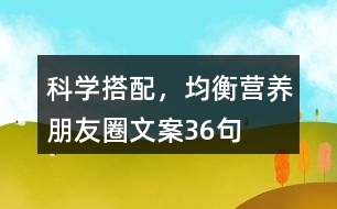 科學(xué)搭配，均衡營(yíng)養(yǎng)朋友圈文案36句