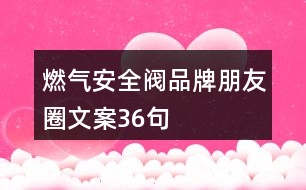 燃?xì)獍踩y品牌朋友圈文案36句