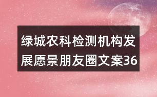 綠城農(nóng)科檢測(cè)機(jī)構(gòu)發(fā)展愿景朋友圈文案36句