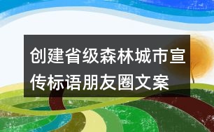 創(chuàng)建省級(jí)森林城市宣傳標(biāo)語(yǔ)、朋友圈文案37句