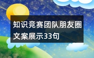 知識(shí)競(jìng)賽團(tuán)隊(duì)朋友圈文案展示33句