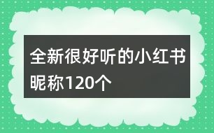 全新很好聽的小紅書昵稱120個