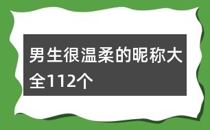 男生很溫柔的昵稱大全112個