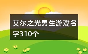 艾爾之光男生游戲名字310個(gè)