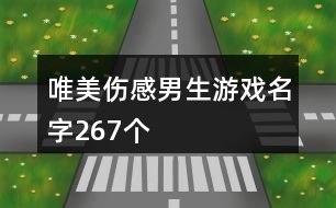 唯美傷感男生游戲名字267個