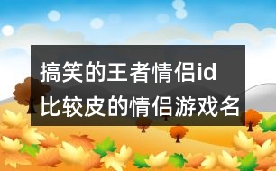 搞笑的王者情侶id 比較皮的情侶游戲名字331個