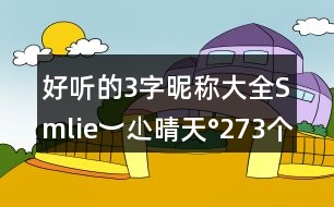 好聽的3字昵稱大全：Smlie︶尐晴天°273個(gè)