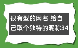 很有型的網(wǎng)名 給自己取個獨特的昵稱341個