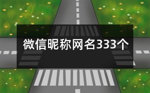 微信昵稱(chēng)網(wǎng)名333個(gè)