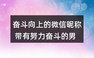 奮斗向上的微信昵稱 帶有努力奮斗的男網(wǎng)名327個