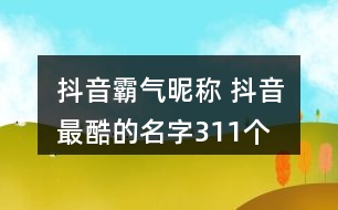 抖音霸氣昵稱 抖音最酷的名字311個