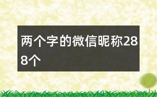 兩個字的微信昵稱288個