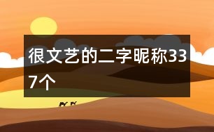 很文藝的二字昵稱337個