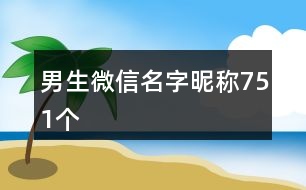 男生微信名字昵稱751個