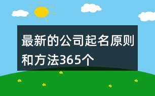 最新的公司起名原則和方法365個