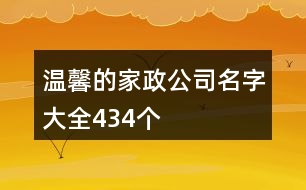 溫馨的家政公司名字大全434個(gè)