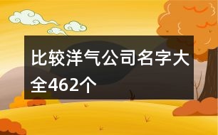 比較洋氣公司名字大全462個