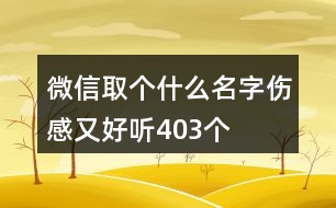 微信取個(gè)什么名字傷感又好聽403個(gè)