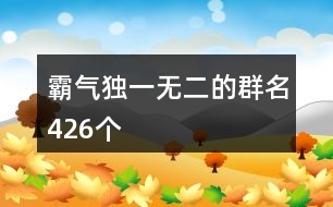 霸氣獨(dú)一無二的群名426個